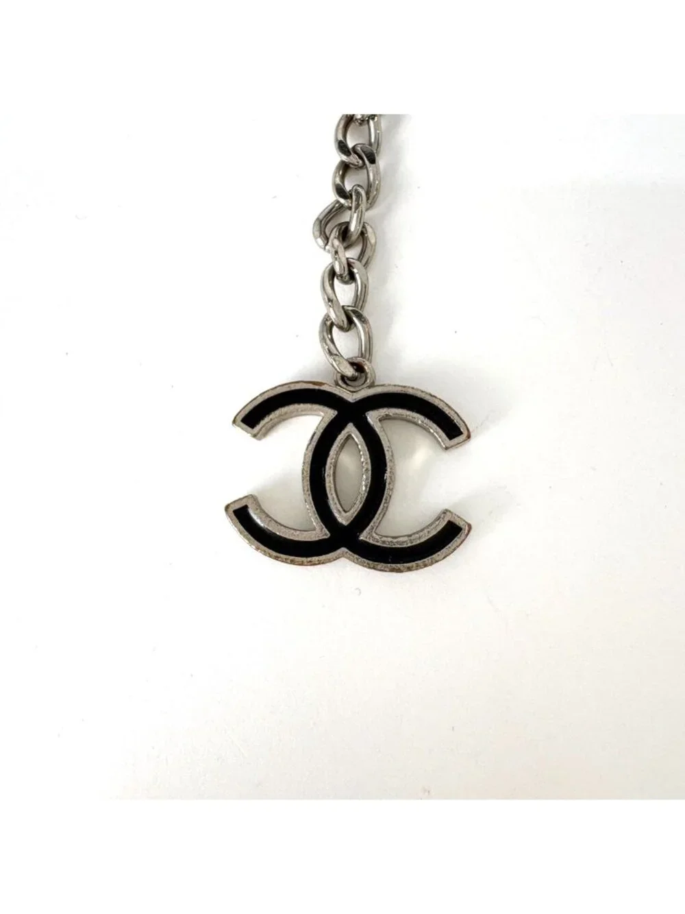 Chanel Belt CC Logo Chain Silver Plated Necklace
